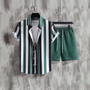 Men's Printed Vacation Shirt and Shorts Set