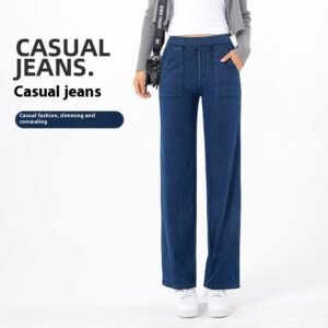 Women's High-Waist Wide-Leg Cargo Jeans