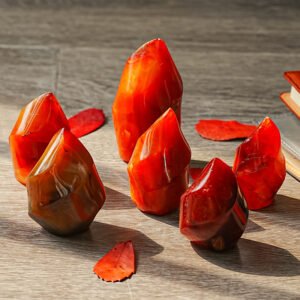Red Agate Crystal Sculpture