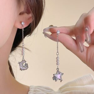 Asymmetric Tassel Stud Earrings