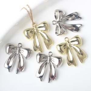 Silver-Plated Bow Pendant Accessories